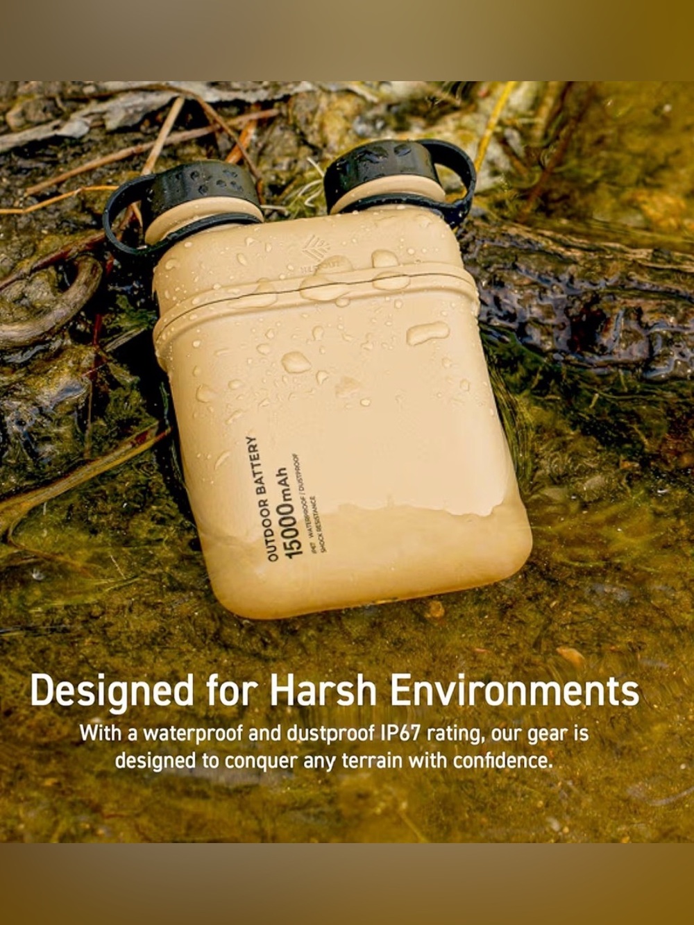 adidas Beige Outdoor 15000 mAh Waterproof Power Bank